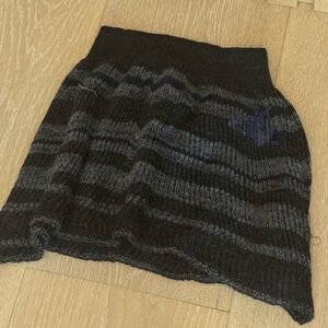 Vivienne Westwood Black and Gray Striped Knit Mini Skirt
